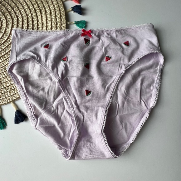 Victoria's Secret Stretch Cotton High-Leg Brief Panty Purple Watermelon M NEW - Picture 1 of 4